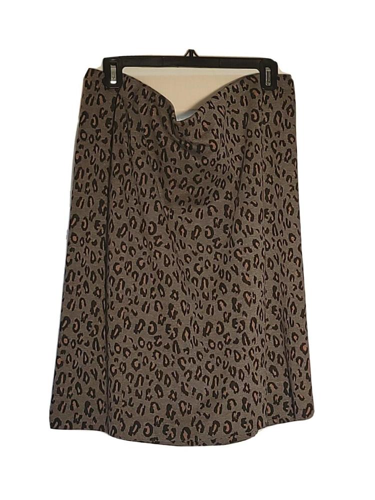 Nine West Black/Gray Animal Print Women's Pencil Skirt Size XL